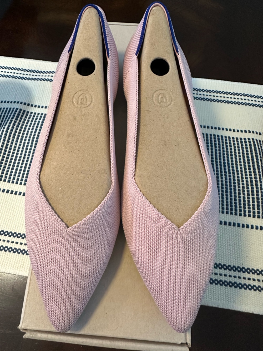 BNIB Rothy's Petal Pink Solid Pointed-Toe Knit Slip-On Flats (RETIRED)